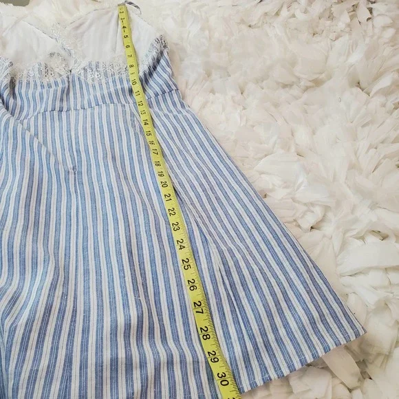LUSH | BOUTIQUE IVY & LEO STRIPED LACE SUNDRESS SLIP DRESS WOMEN'S LARGE NWT - Picture 13 of 17
